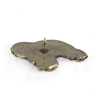 Berger polonais de plaine II  - Broche chien argentée, épingle élégante, décoration de revers de veste par la marque Art-Dog