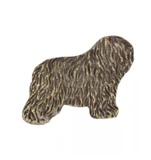 Polnischer Niederungshütehund, PON I - Hundebrosche in Geschenkbox, elegante Anstecknadel, Reversnadel für Art-Dog Markenjacke