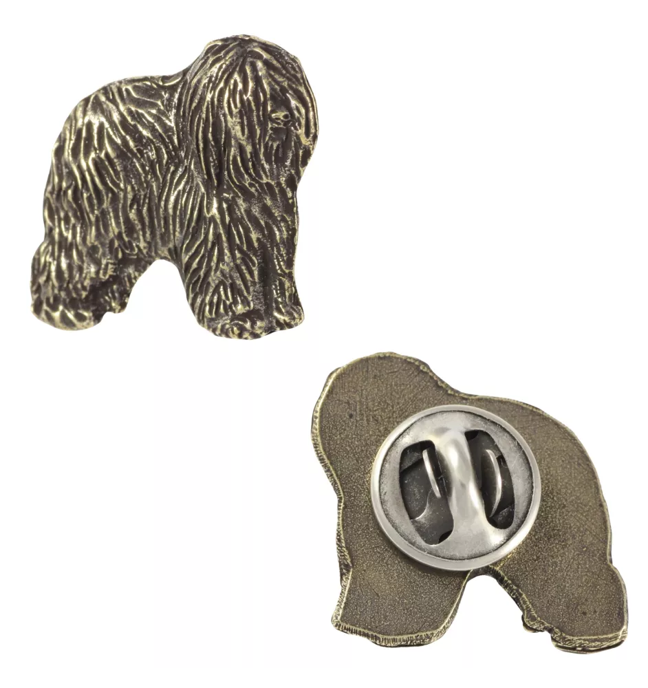 Polnischer Niederungshütehund, PON II - Hundebrosche in Geschenkbox, elegante Anstecknadel, Reversnadel für Art-Dog Markenjacke