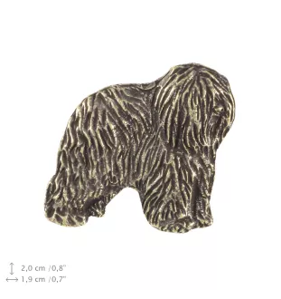 Polnischer Niederungshütehund, PON II - Hundebrosche in Geschenkbox, elegante Anstecknadel, Reversnadel für Art-Dog Markenjacke