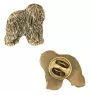 Berger polonais de plaine - Broche de chien dans une boîte décorative, épingle élégante en plaqué or, épingle de veste de la marque Art-Dog