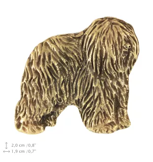 Polski owczarek nizinny pin pozłocony w pudełku Art-Dog