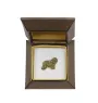Polish Lowland Sheepdog, PON, Valee Sheepdog I - Dog brooch in decorative box, elegant gold-plated pin, Art-Dog brand jacket pin