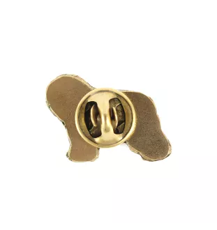 Polnischer Niederungshütehund, PON I - Hundebrosche in dekorativer Box, elegante vergoldete Anstecknadel, Jackenbrosche der Marke Art-Dog