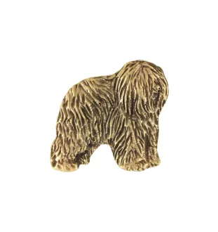 Polnischer Niederungshütehund, PON II - Hundebrosche in dekorativer Box, elegante vergoldete Anstecknadel, Jackenbrosche der Marke Art-Dog