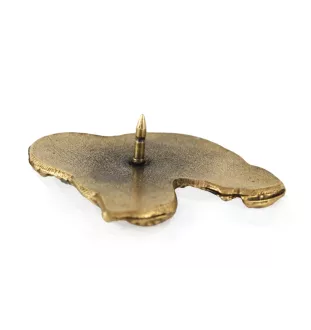 Polnischer Niederungshütehund, PON II - Hundebrosche in dekorativer Box, elegante vergoldete Anstecknadel, Jackenbrosche der Marke Art-Dog