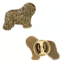 Polish Lowland Sheepdog, PON, Valee Sheepdog I - gold-plated pin brooch, elegant dog ornament, unique pin by Art-Dog brand