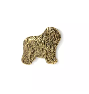 Berger polonais de plaine I - broche plaquée or, ornement élégant pour chien, broche unique de la marque Art-Dog