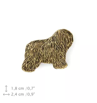 Berger polonais de plaine I - broche plaquée or, ornement élégant pour chien, broche unique de la marque Art-Dog