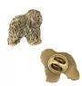 Polish Lowland Sheepdog, PON, Valee Sheepdog II - gold-plated pin brooch, elegant dog ornament, unique pin by Art-Dog brand