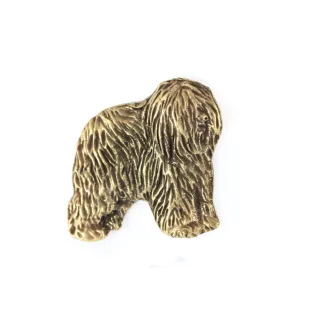 Berger polonais de plaine II - broche plaquée or, ornement élégant pour chien, broche unique de la marque Art-Dog