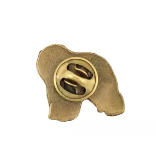 Polish Lowland Sheepdog, PON, Valee Sheepdog II - gold-plated pin brooch, elegant dog ornament, unique pin by Art-Dog brand