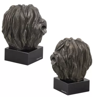 Berger polonais de plaine - Statue de chien, buste sur socle en pierre, sculpture, trophée pour exposition canine par la marque Art-Dog