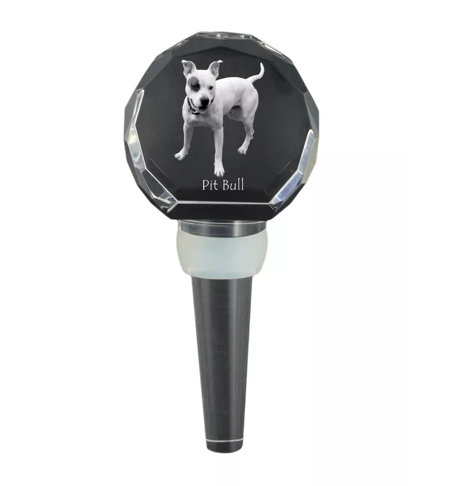 Pit Bull, American Pit Bull Terrier, Pitbull, APBT - Bouchon de bouteille en cristal, bouchon de vin unique avec photo, cadeau personnalisé pour sommelier par la marque Art-Dog