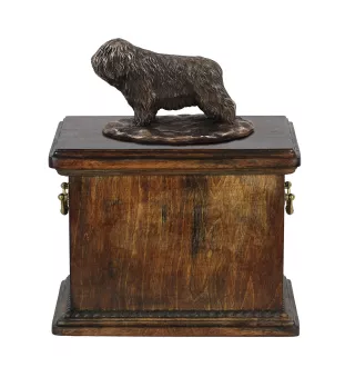 Polish Lowland Sheepdog, PON, Valee Sheepdog - urn for the ashes of a dog, urn with a statuette, elegant urn in the classic style of the Art-Dog brand
