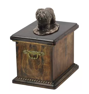 Polish Lowland Sheepdog, PON, Valee Sheepdog - urn for the ashes of a dog, urn with a statuette, elegant urn in the classic style of the Art-Dog brand