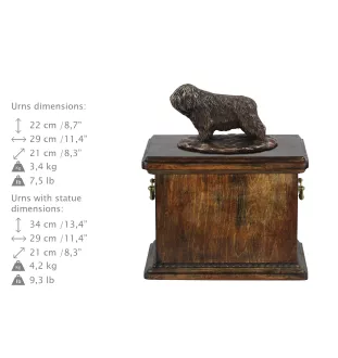 Polski owczarek nizinny urna ze statuetką drewniana Art-Dog