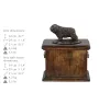 Polnischer Niederungshütehund, PON eine Urne für die Asche des Hundes, eine Urne mit einer Statue, eine elegante Urne im klassischen Stil der Marke Art-Dog