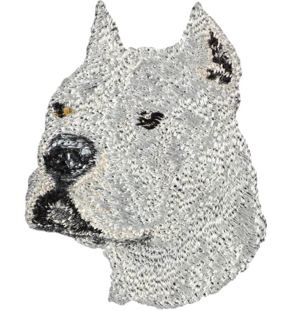 Pit Bull, American Pit Bull Terrier, Pitbull, APBT - Hund geformtes Aufnäher, besticktes Patch, einzigartiges Dekor für den Rucksack der Marke Art-Dog