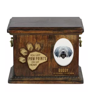 Polish Lowland Sheepdog, PON, Valee Sheepdog - urn for dog ashes, personalized urn with engraving, commemorative box for dog ashes by Art-Dog brand