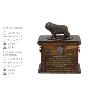 Berger polonais de plaine - urne pour les cendres de chien, urne avec une statuette, urne personnalisée pour les cendres de chien de la marque Art-Dog