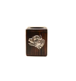 Pit Bull, American Pit Bull Terrier, Pitbull Terrier, APBT - wooden candle holder with a dog, a unique souvenir after losing a dog, a handicraft from the Art-Dog brand
