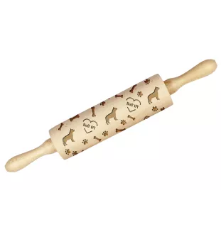 Pit Bull, American Pit Bull Terrier, Pitbull Terrier, APBT - rolling pin with a dog, decorating cookies with a rolling pin in patterns, a gift for the ceramicist of the Art-Dog brand