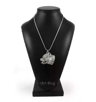 Pit Bull, American Pit Bull Terrier, Pitbull, APBT - un collier avec un chien, un pendentif de chien sur une chaîne en argent, un bijou unique de la marque Art-Dog