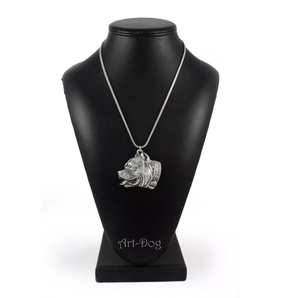 Pit Bull, American Pit Bull Terrier, Pitbull, APBT - Halskette mit Hund, Hundeanhänger an einer silbernen Kette, einzigartiger Schmuck der Marke Art-Dog