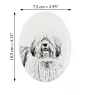 Polish Lowland Sheepdog, PON, Valee Sheepdog - commemorative plaque with a photo of a dog, tombstone with a print, personalized oval plaque from the Art-Dog brand