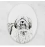 Berger polonais de plaine - une plaque commémorative avec une photo de chien, une plaque funéraire avec une impression, une plaque ovale personnalisée de la marque Art-Dog
