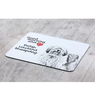 Polish Lowland Sheepdog, PON, Valee Sheepdog - mouse pad with print, personalized dog-themed mouse pad, unique gadget for an office worker by Art-Dog brand