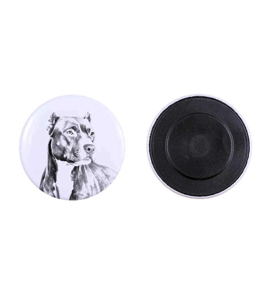 Pit Bull, American Pit Bull Terrier, Pitbull, APBT Magnet mit einem Hundepfotenabdruck, außergewöhnlich leicht, starker Magnet, handgefertigtes Produkt der Marke Art-Dog