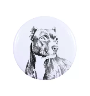 Pit Bull, American Pit Bull Terrier, Pitbull, APBT Magnet mit einem Hundepfotenabdruck, außergewöhnlich leicht, starker Magnet, handgefertigtes Produkt der Marke Art-Dog