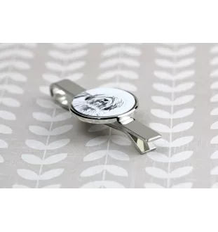 Polish Lowland Sheepdog, PON, Valee Sheepdog - tie clip with a dog, personalized tie clip, a unique gift for a man from the Art-Dog brand