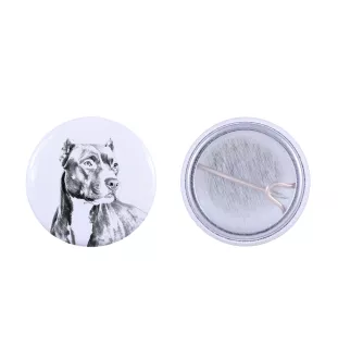 Pitbull, Pit Bull przypinka z psem mała Art-Dog