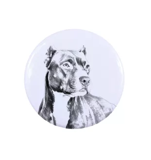 Pitbull, Pit Bull przypinka z psem mała Art-Dog