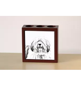 Polish Lowland Sheepdog, PON, Valee Sheepdog - pen holder with a dog, desk organizer with a print, personalized desk decoration from the Art-Dog brand.