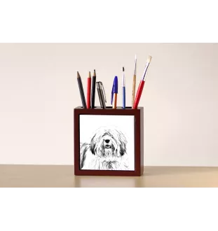 Berger polonais de plaine - porte-stylo avec chien, organiseur de bureau avec impression, décoration de bureau personnalisée de la marque Art-Dog