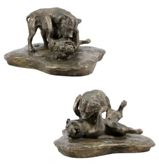Combat de Pit Bull - statuette de chien, figurine de silhouette de chien, trophée pour exposition de chiens de la marque Art-Dog
