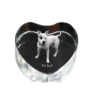 Pitbull, Pit Bull serce kryształowe z psem Art-Dog