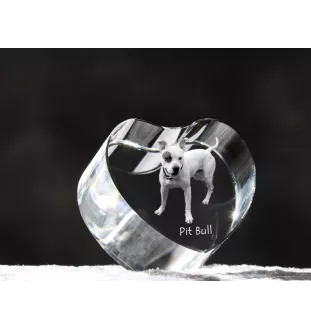 Pit Bull, American Pit Bull Terrier, Pitbull Terrier, APBT - a photo of a dog in crystal, crystal heart, unique photo frame from the Art-Dog brand