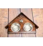 Pit Bull, American Pit Bull Terrier, Pitbull Terrier, APBT - wooden stand with bowls for a dog, decorative dog bowls, a gift for adopting a dog from the Art-Dog brand