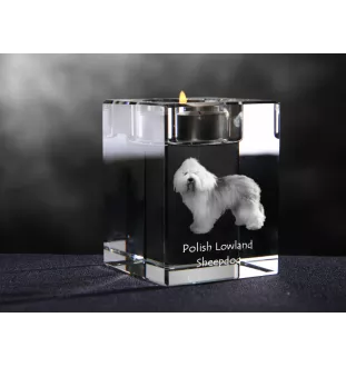 Polski owczarek nizinny świecznik kryształowy z psem Art-Dog