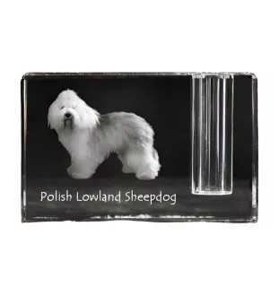Polski owczarek nizinny penholder kryształowy z psem Art-Dog
