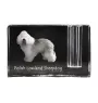 Polnischer Niederungshütehund, PON - Stifthalter, Kristallorganizer mit Hundefoto, einzigartige Schreibtischdekoration der Marke Art-Dog