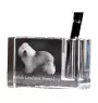 Polish Lowland Sheepdog, PON, Valee Sheepdog - Pen stand, crystal organiser with dog photo, unique desk decoration by Art-Dog brand