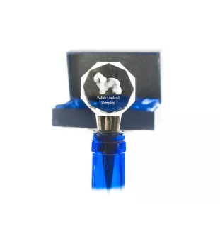 Polish Lowland Sheepdog, PON, Valee Sheepdog - Bottle stopper, crystal wine stopper with photo, personalised gift for bartender by Art-Dog brand