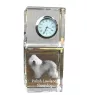 Berger polonais de plaine - montre en cristal avec photo, photo de chien dans un cristal, horloge de bureau personnalisée de la marque Art-Dog