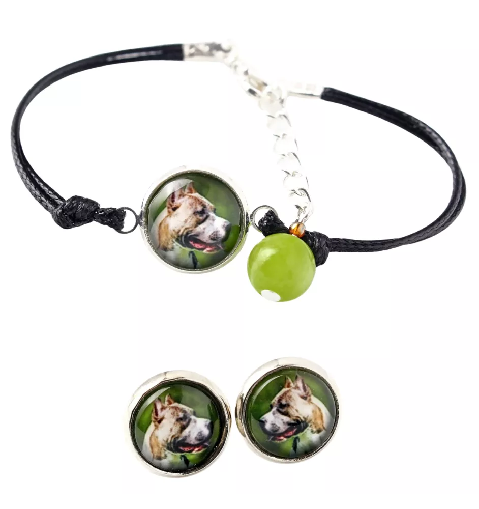 Pit Bull, American Pit Bull Terrier, Pitbull Terrier, APBT - a set of jewelry with your photo, a woman's ornament, handmade item, a product made with passion for creating the Art-Dog brand.